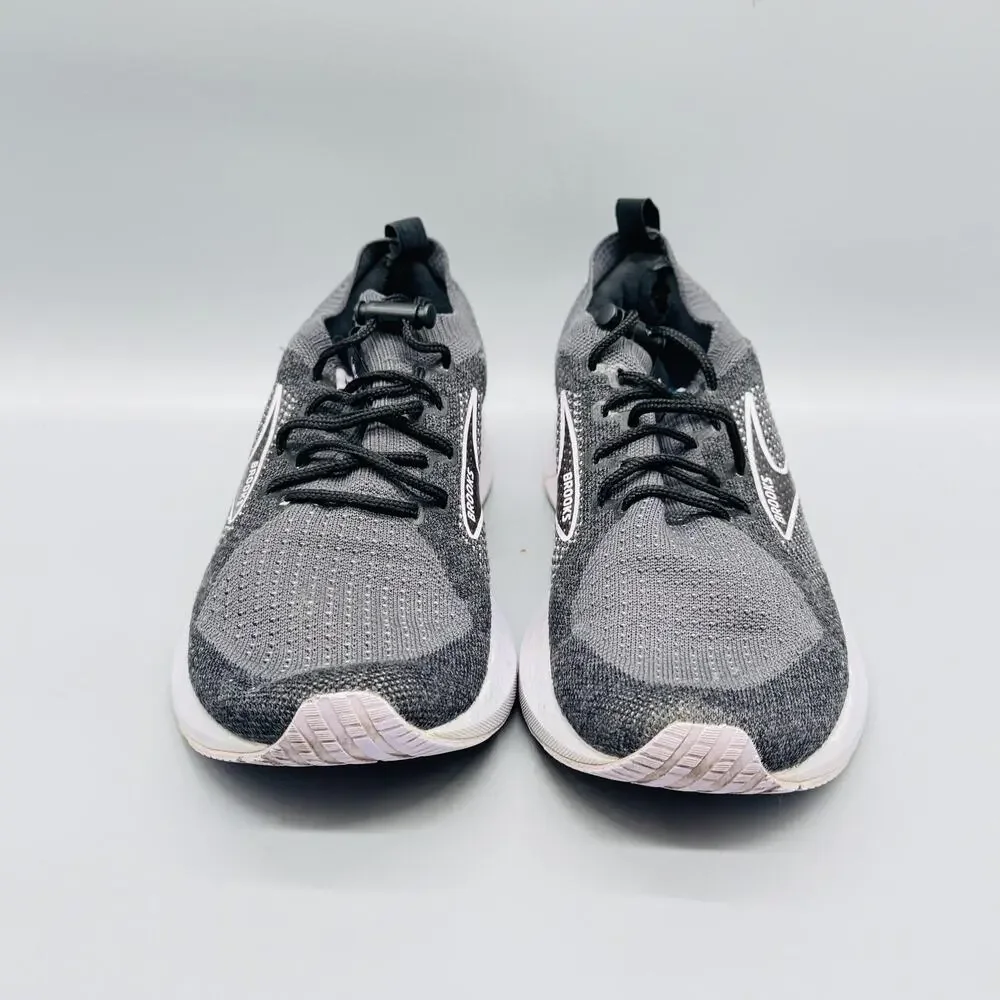 Brooks Shoes Women 9.5 Black Gray Levitate StealthFit 5 Running Athletic Sneaker